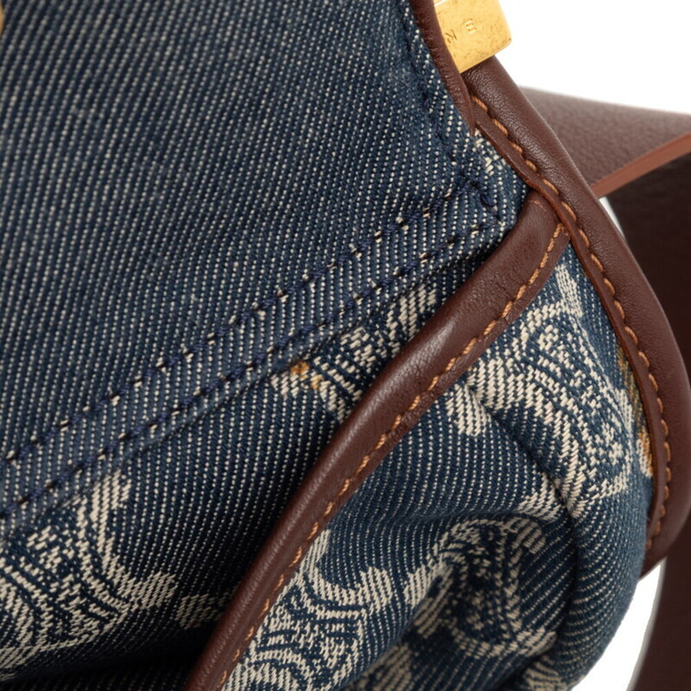 Celine Paris Macadam Waist Bag Blue Brown Denim Leather - Picture 4 of 7